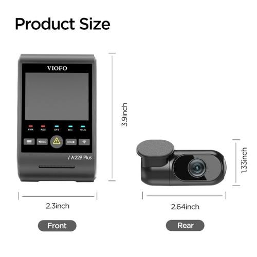 VIOFO DASHCAM A229DUO-G 2K 1440P + 2K 5GHZ WIFI + GPS