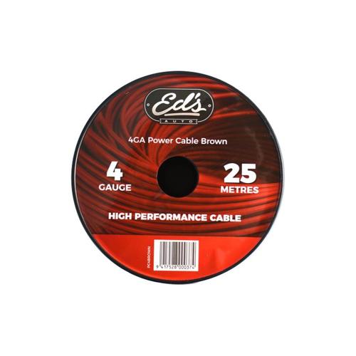 EDS 4 GAUGE 21.2MM2 CCA POWER CABLE MATT FLEXIBLE FROSTED BROWN 25 METRES