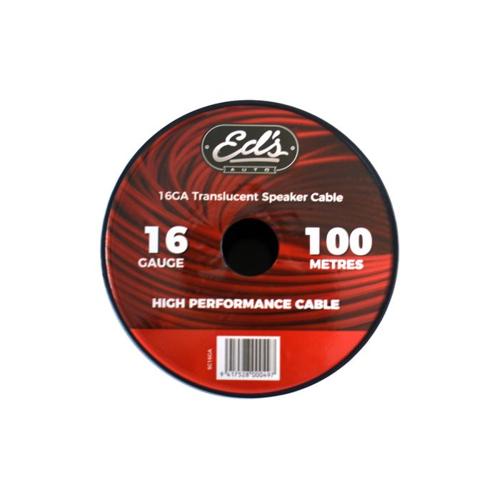 EDS 16 GAUGE CCA SPEAKER CABLE MATT FLEXIBLE TRANSLUCENT CLEAR 100M