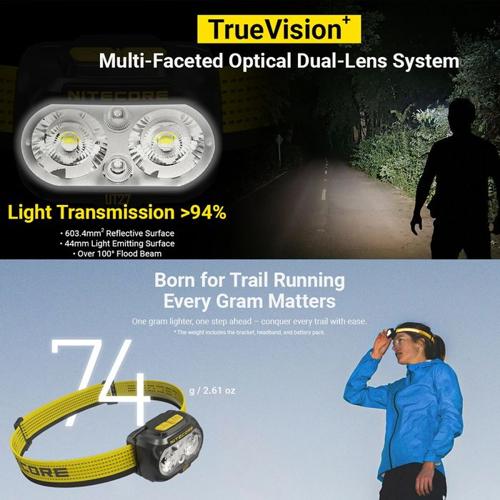NITECORE 800 LUMEN USB RECHARGEABLE LED HEADLAMP YELLOW