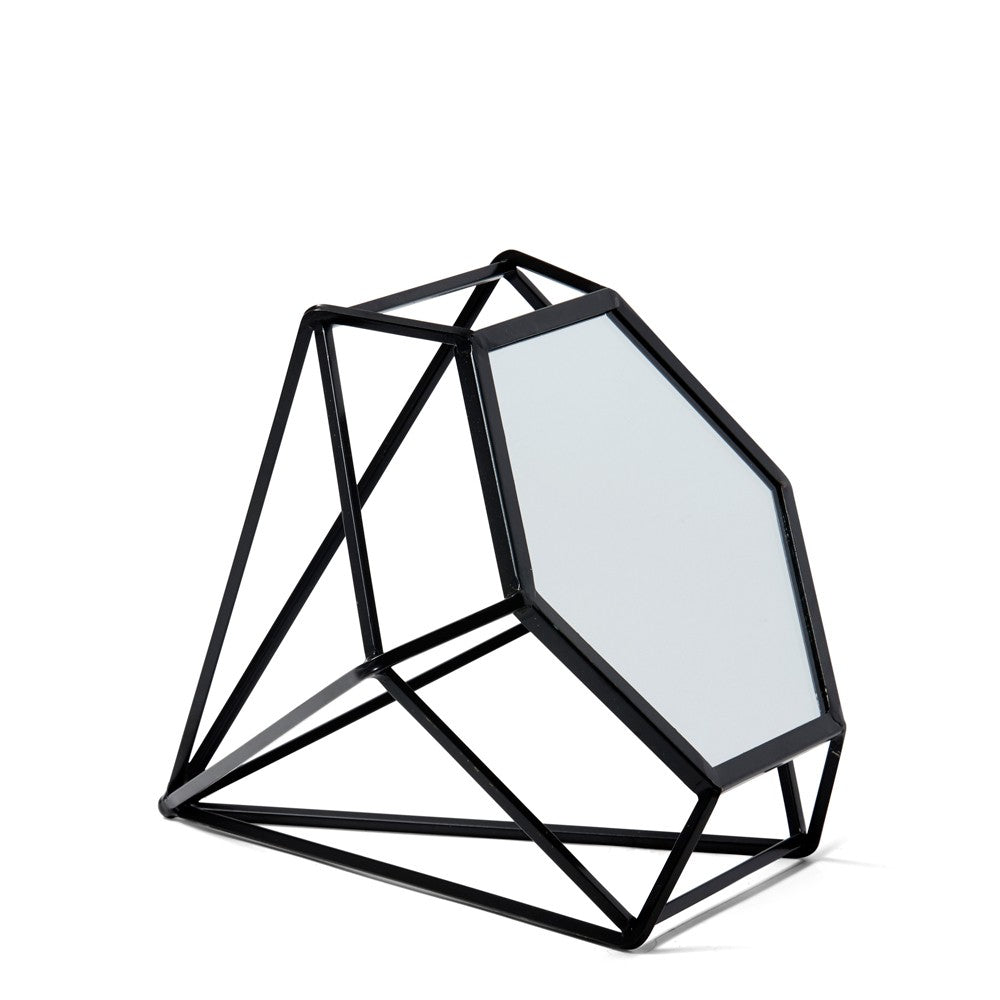 Black Diamond Shaped Sitting Mirror - Large