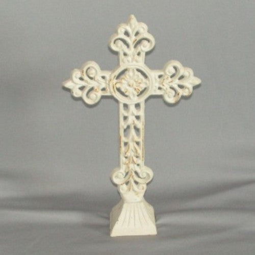 White Cross On Stand 29cm