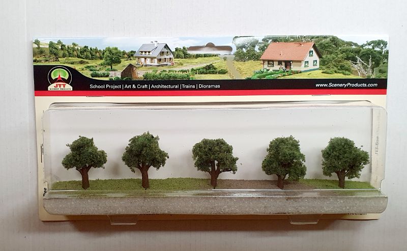 Sun Kissed Deciduous trees set, 1-2 inches tall, featuring vibrant autumn colors for model landscapes and dioramas.