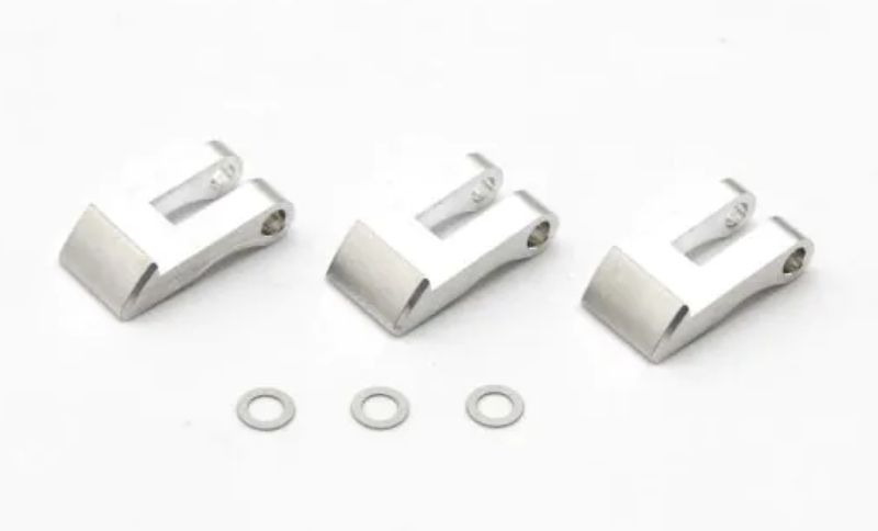 Lightweight aluminum clutch shoes for Kyosho RC models, enhancing acceleration and durability for improved performance.