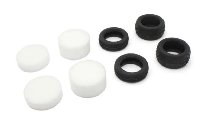 Kyosho SB Tyres (FRx2/RRx2) with inserts, designed for superior grip and performance in RC racing adventures.