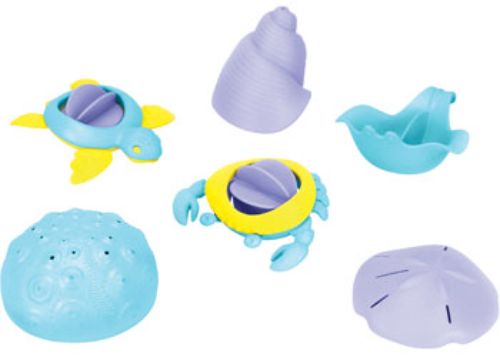 Eco-friendly Green Toys Sea Life Set featuring whale, dolphin, turtle, and seahorse for imaginative play and learning about marine life.