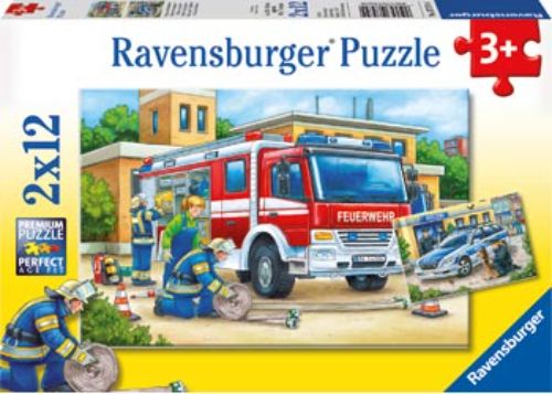 Puzzle - Ravensburger - Police and Firefighters Puzzle 2x12pc