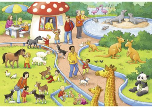 Puzzle - Ravensburger - A Day at the Zoo Puzzle 2x24pc