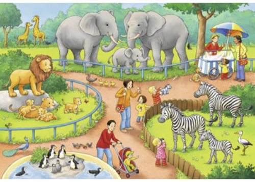 Puzzle - Ravensburger - A Day at the Zoo Puzzle 2x24pc