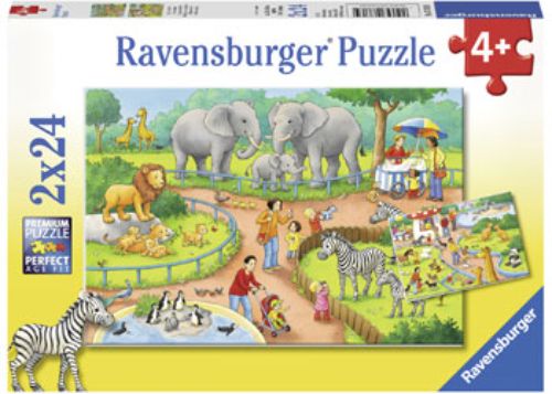 Puzzle - Ravensburger - A Day at the Zoo Puzzle 2x24pc