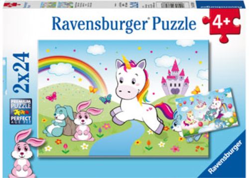 Puzzle - Ravensburger - Fairy Tale Unicorn Puzzle 2x24pc