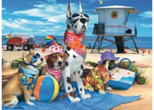 Puzzle - Ravensburger - No Dogs on the Beach Puzzle 100pc