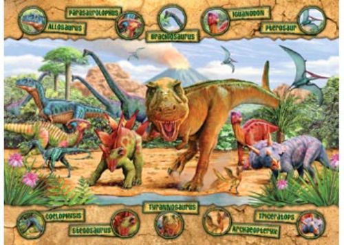 Puzzle - Ravensburger - Dinosaurs Puzzle 100pc