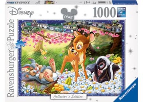 Ravensburger 1000pc Disney Bambi puzzle showcasing the heartwarming story of Bambi in elegant artwork, 70 x 50 cm when completed.