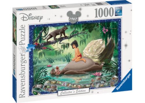 Colorful 1000-piece Ravensburger puzzle featuring Mowgli and Baloo from the 1967 Disney classic Jungle Book.