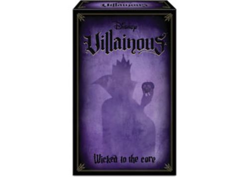 Ravensburger's Villainous: Wicked to the Core game featuring Disney villains, strategic gameplay, and unique objectives for 2-6 players.