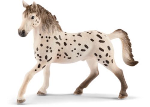 Schleich Knapstrupper stallion toy with a spotted coat, showcasing Danish equestrian heritage and perfect for imaginative play.