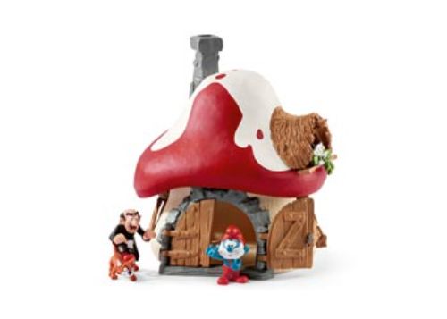 Schleich - Smurf house with 2 figurines