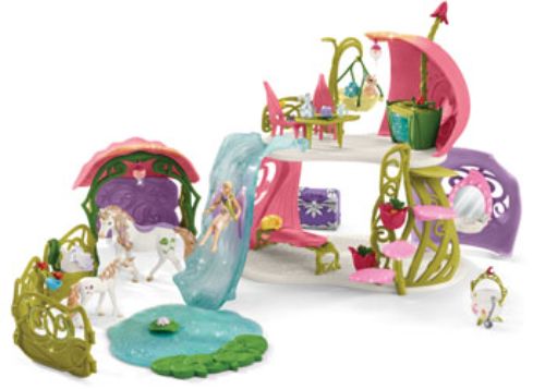 Schleich - Glittering flower house with unicorns, lake and stable