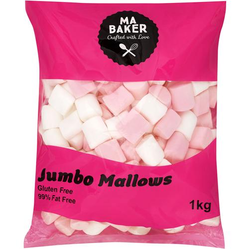 Ma Baker Pink & White Jumbo Mallow 2kg (2kg)