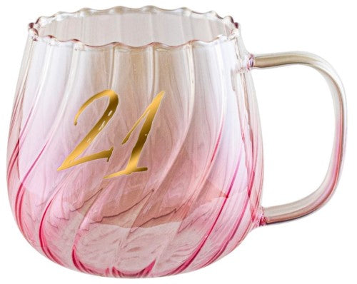Fluted Glass - Pink 21st (650ml)