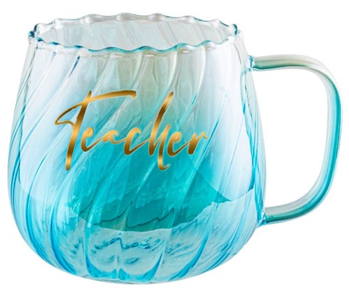 Fluted Glass - Teacher Blue (650ml)