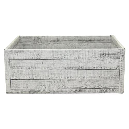 Kraft Hamper Box Small with White Wooden Crate Look Pack of 10 with Interlock