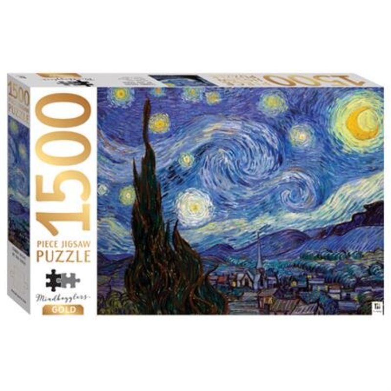 Jigsaw Puzzle - Mindbogglers Gold Starry Night by Van Gogh (1500pc)
