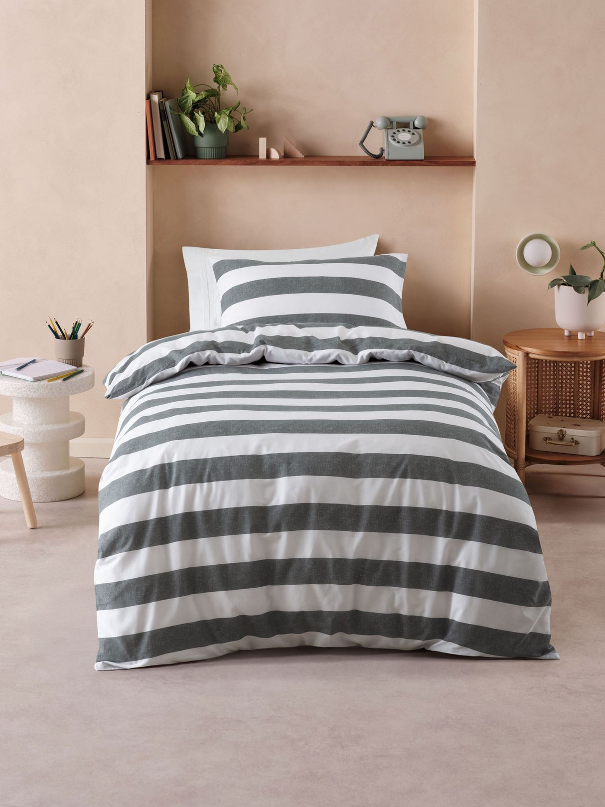 Sydney Duvet Cover Set by Nu Edition - Carbon - Single