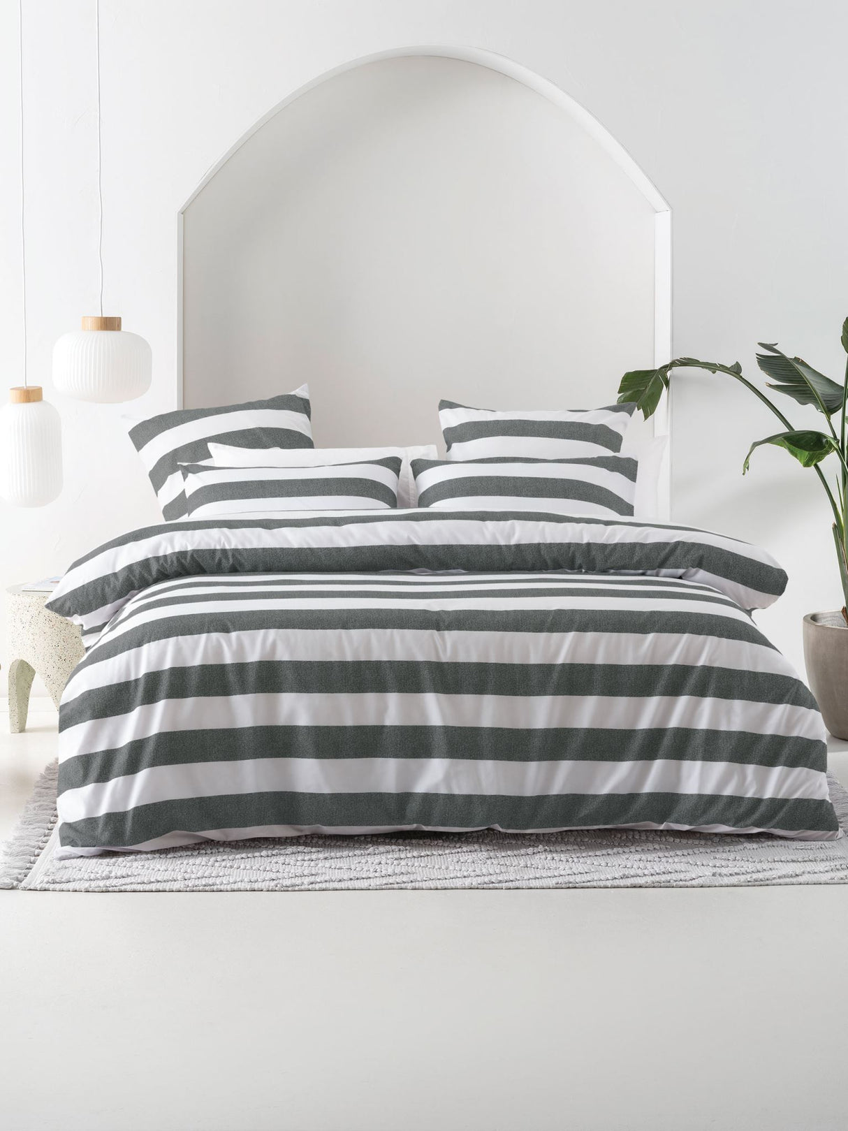 Sydney Duvet Cover Set by Nu Edition - Carbon - Single