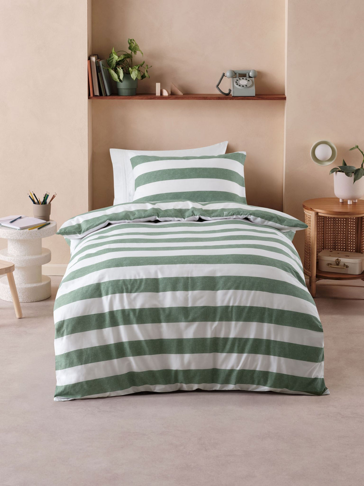 Sydney Duvet Cover Set by Nu Edition - Moss - Single