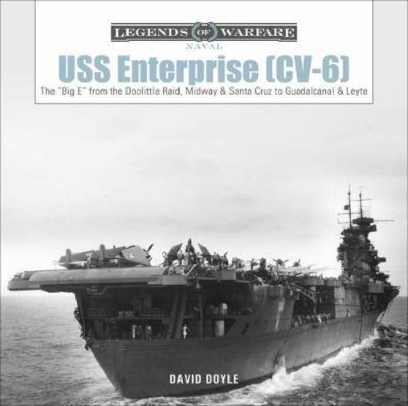 Hardcover book on USS Enterprise (CV-6) featuring rare photos and detailed history of the iconic WWII aircraft carrier.