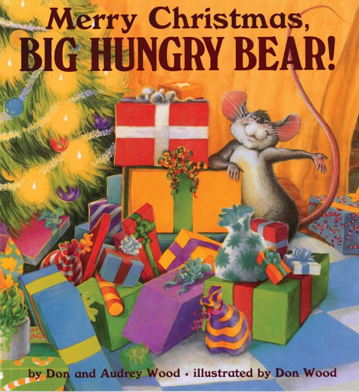 Cover of "Merry Christmas Big Hungry Bear!" featuring a cheerful Mouse and a friendly Bear, celebrating the spirit of giving.