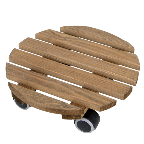 Indoor Plant Trolley - Round Brown (Set of 2)