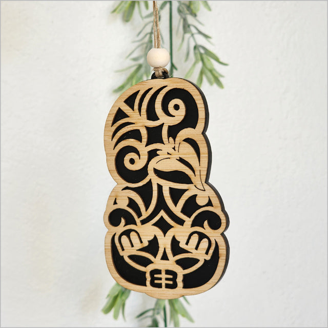 Hanging Ornament - Tiki (Black Satin Acrylic)
