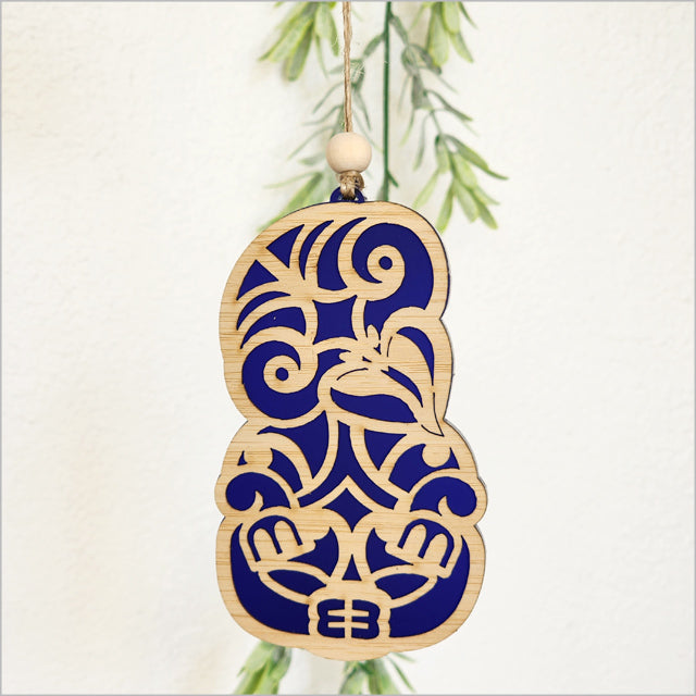 Hanging Ornament - Tiki (Blue Satin Acrylic)