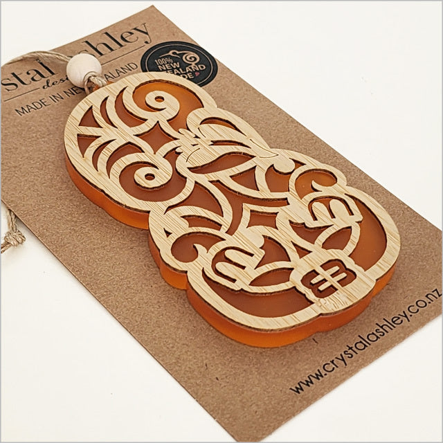 Hanging Ornament - Tiki (Orange Satin Acrylic)