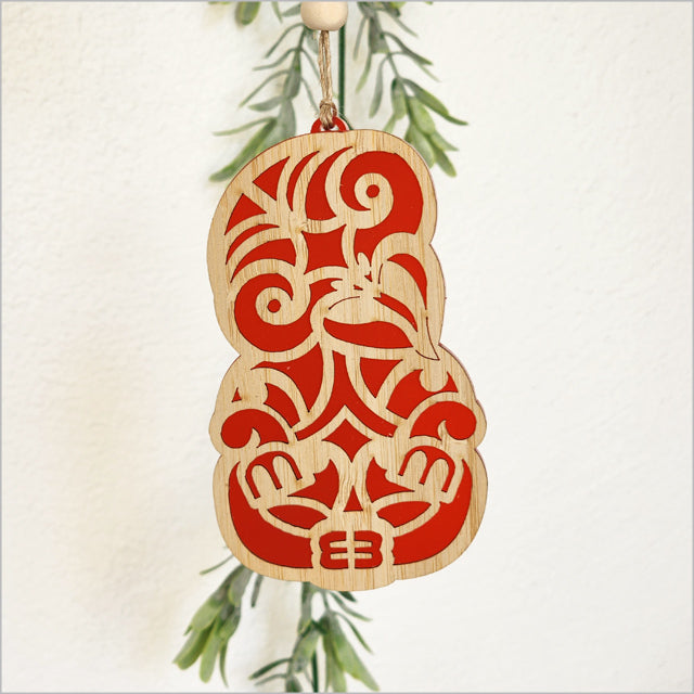 Hanging Ornament - Tiki (Red Satin Acrylic)
