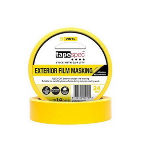 Versatile 24mm x 50m Exterior Film Masking Tape Yellow