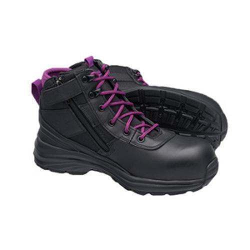 Womens 877 Zip Side Safety Boot Black Size 8
