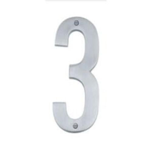 Modern Number 3 Satin Chrome 76mm