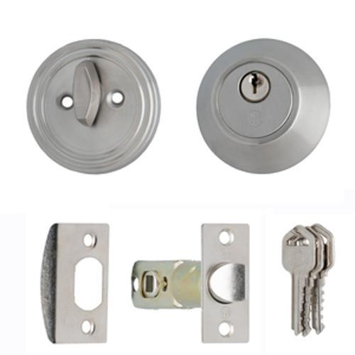 Buildline Deadbolt Single Cylinder Key & Turn Satin Nickel 101DSN