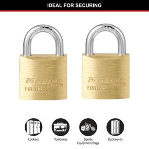 Fortress Keyed Padlock Solid Brass 30mm 2 Packet