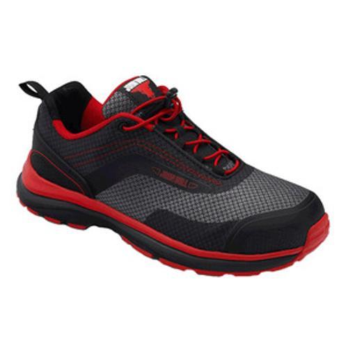 Leopard Lace Up Safety Jogger Black/Red Size 12
