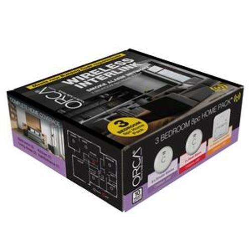 Wireless Smoke Alarm 10yr 3 Bedroom 8pk OM866P8-10RF