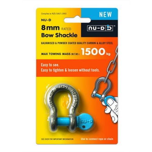 Bow Shackle Easy Open Key Galvanised Powder Coated 8mm 1500kg