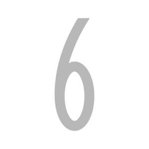 Letterbox Number 6 50mm Silver Adhesive