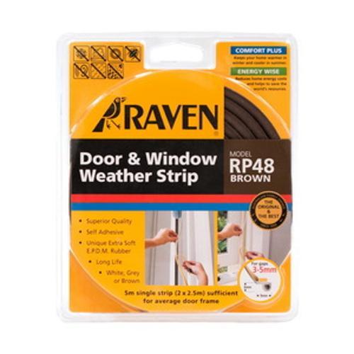 Weather Strip 9 x 6mm x 5m EPDM Rubber Brown