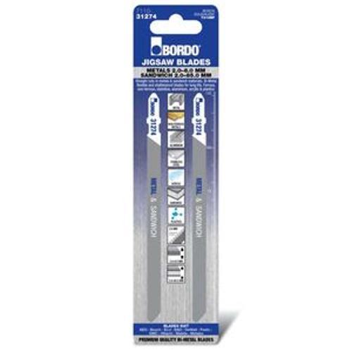 132mm Jig Saw Blade T-Shank Straight Cut Bi-Metal 2 Pack 7110-31274
