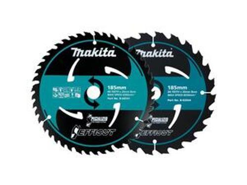 185mm 24T/45T Twin Pack Efficut Wood Cutting Blades E-11807